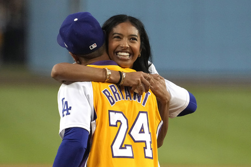 Kobe Bryant's daughter Natalia tosses first pitch on Lakers Night at Dodger  Stadium - The Daily Reporter - Greenfield Indiana